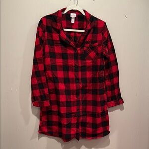 Wondershop Red and Black Plaid Long Pajama Shirt